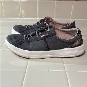 Hey Dude Gray and Pink Sneakers with Cushioned Sole